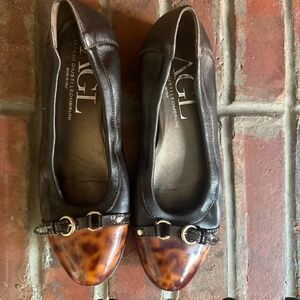 AGL Monika Tortoise Toe Leather Flats